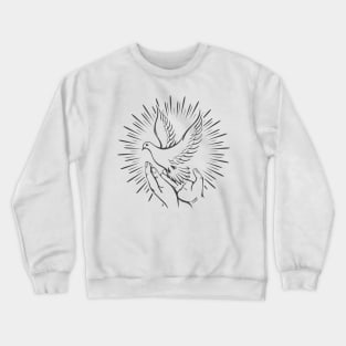 Hands Released White Dove Crewneck Sweatshirt